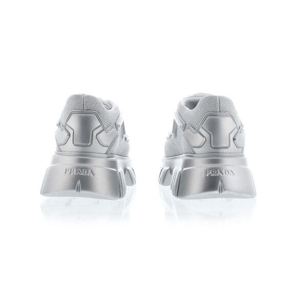Prada Monolith Evolution Thunder Lug Sole Silver Platform Flat Low Sneaker 38 - Picture 10 of 12